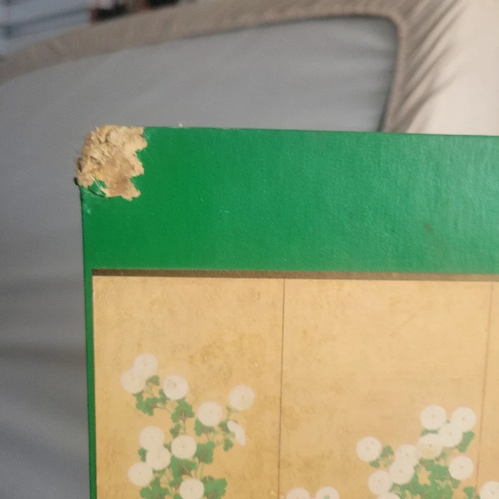 Chrysanthemums By A Stream Vintage File Folder Box Holder Vintage Oriental